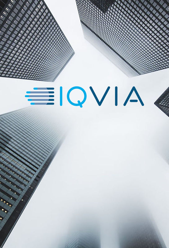 Logo IQVIA with Skyscrapers background 